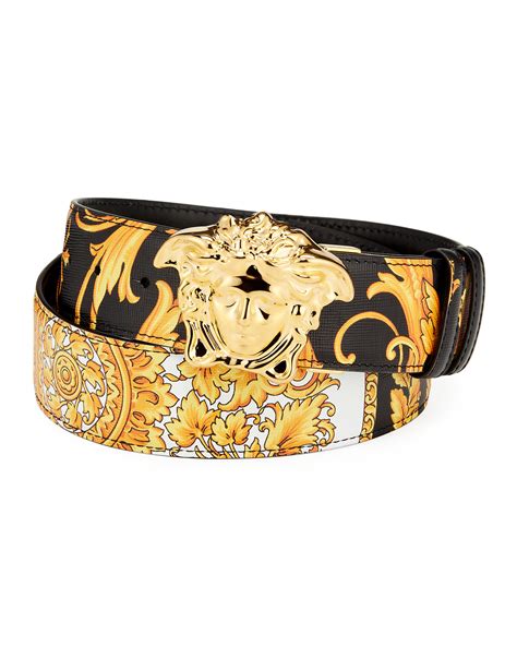 versace medusa men's sport leather belt